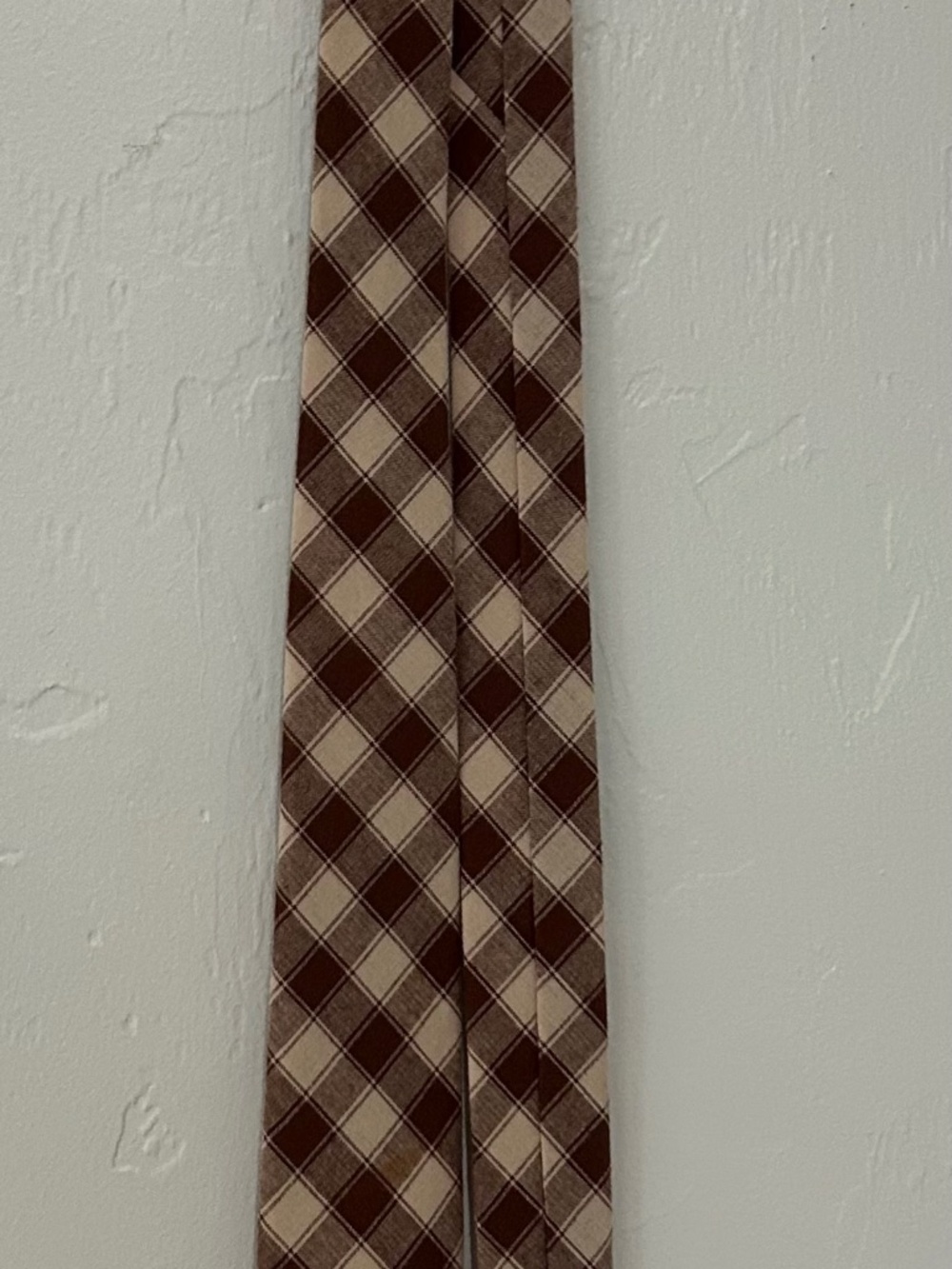 Tie Bar Brown Plaid Necktie
